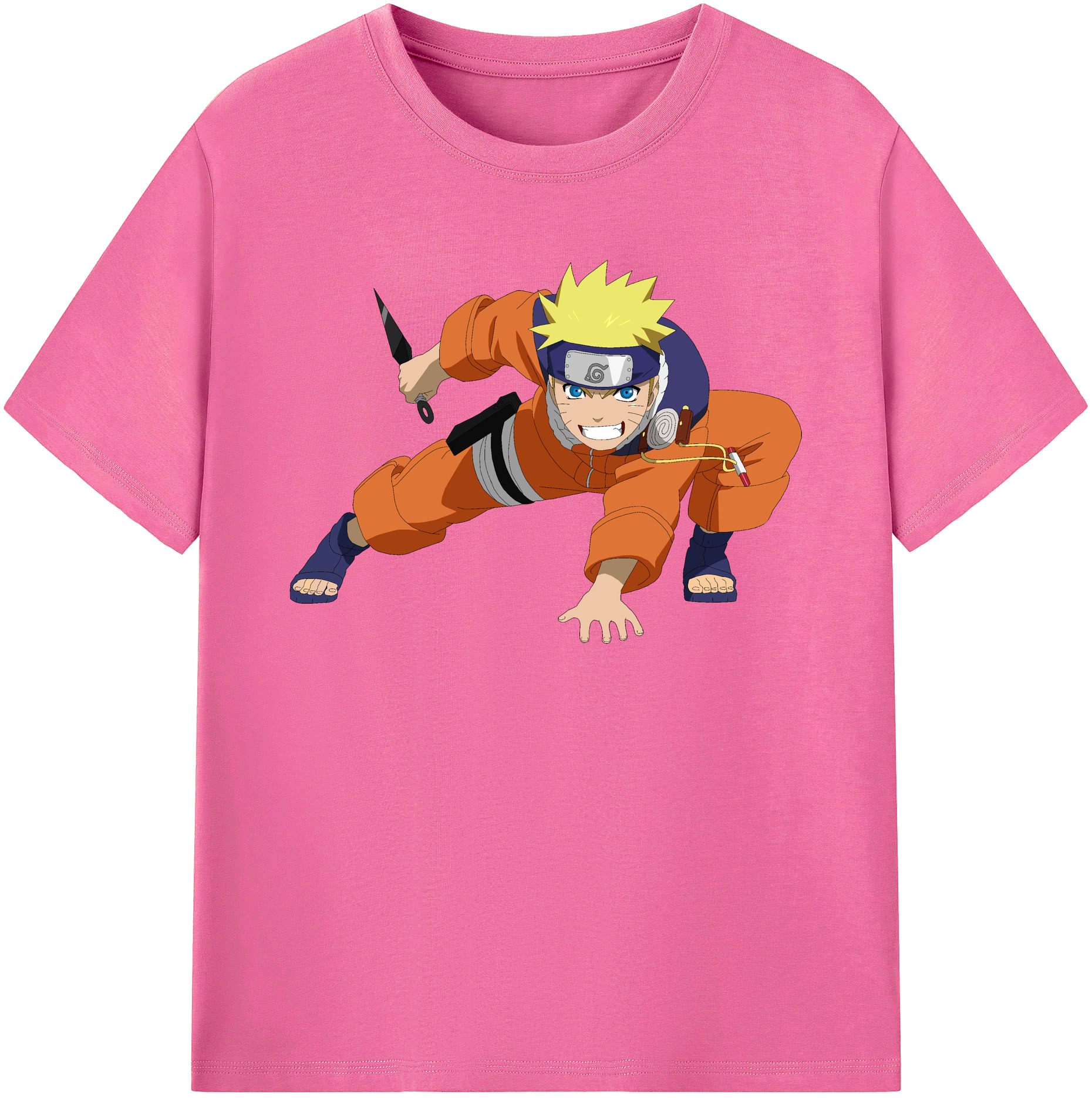（画像用） NARUTO -ナルト- うずまき ナルト Uzumaki Naruto レディースカジュアルプリントTシャツ（綿100％）